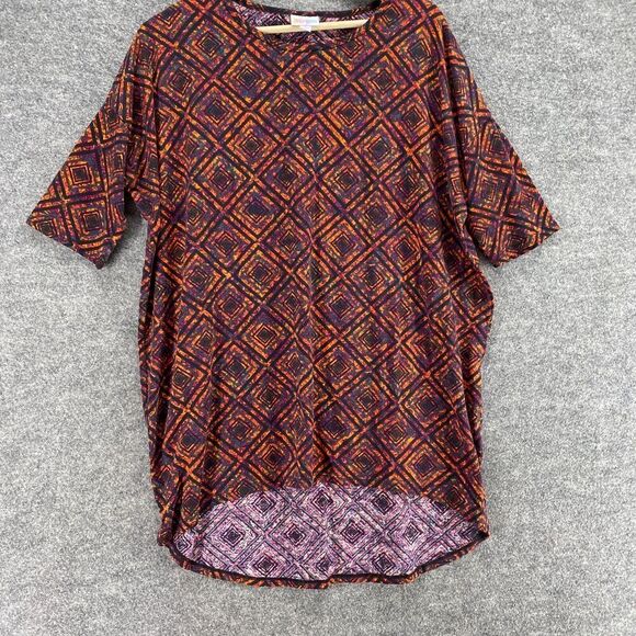 5/$45 LulaRoe T-Shirt Women S Small Orange Geometric Short Sleeve Round Neck - Picture 4 of 9